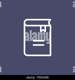 Book icon simple flat style outline illustration. Stock Vector