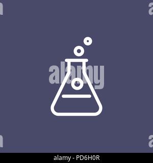 Chemistry icon simple flat style outline illustration. Stock Vector