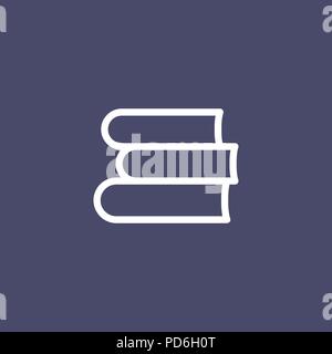 Book icon simple flat style outline illustration. Stock Vector