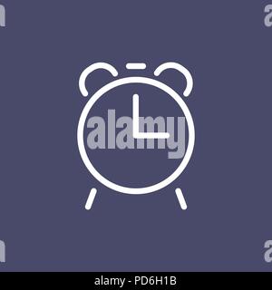 Alarm clock icon simple flat style outline illustration. Stock Vector