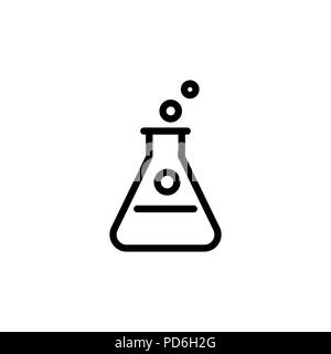 Chemistry icon simple flat style outline illustration. Stock Vector