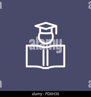 Degree icon vector male student person profile avatar with mortar board hat  symbol for school, college and university graduation in flat color glyph p  Stock Vector Image & Art - Alamy