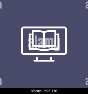 Book icon simple flat style outline illustration. Stock Vector