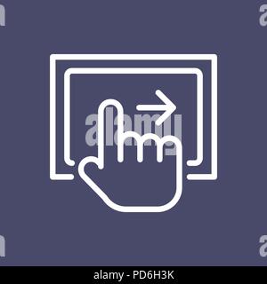Swipe gesture icon simple flat style outline illustration. Stock Vector