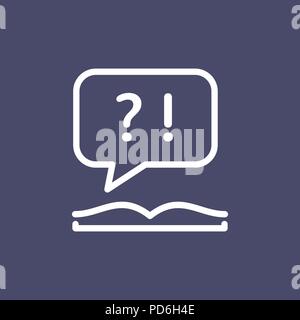 Book icon simple flat style outline illustration. Stock Vector