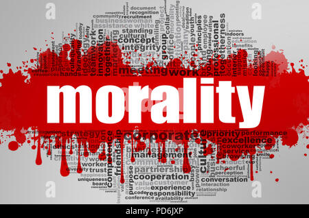 Morality word cloud. Creative illustration of idea word lettering typography . 3D rendering. Stock Photo