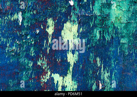 Peeling paint on a wooden panel Stock Photo