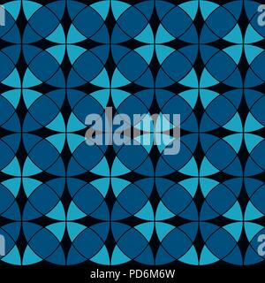 Abstract Circular Tiles Seamless Vector Pattern. Geometric texture. Repeating background. Stock Vector