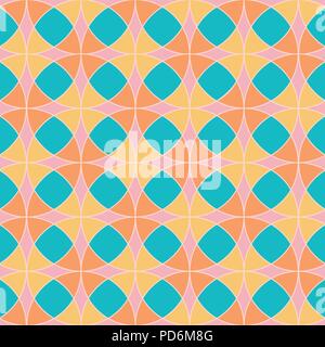 Abstract Circular Tiles Seamless Vector Pattern. Geometric texture. Repeating background. Stock Vector
