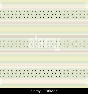 Retro white and green Colored Seamless Pattern with Horizontal Stripes Stock Vector