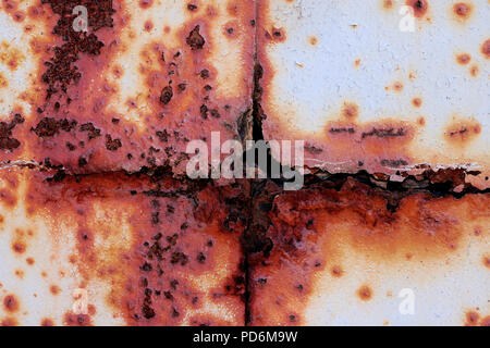 Abstract corroded colorful rusted metal wall or sheet background, rusty metal texture Stock Photo