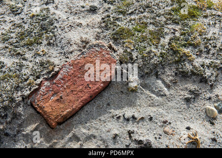 Norway, Svalbard, Spitsbergen, Amsterdam Island aka Amsterdamoya, Smeerenburg. Ruins of Dutch whaling station in use 1614-1655. Historic old brick. Stock Photo