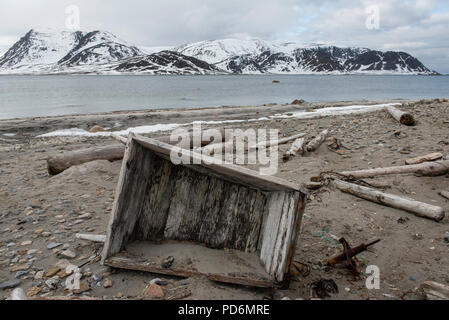 Norway, Svalbard, Spitsbergen, Amsterdam Island aka Amsterdamoya, Smeerenburg. Ruins of Dutch whaling station in use from 1614-1655. Stock Photo