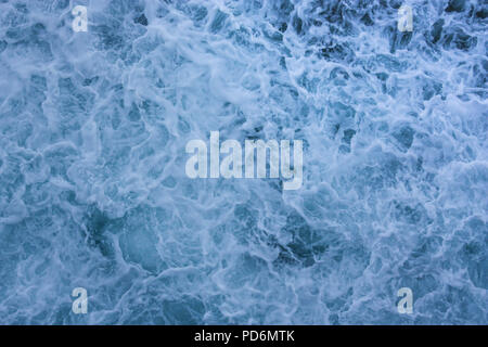 Water texture structure waves wild storm boat ride Stock Photo