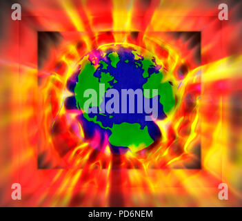 A digital abstract artwork depicting flames and a ring of fire