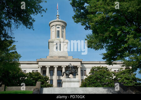 Statue of Andrew Jackson at The Tennessee State Capitol Building, Nashville, Tennessee, USA Stock Photo