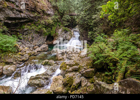 Twin Falls of Lynn Canyon Park Stock Photo