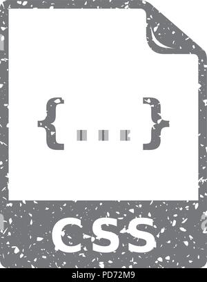 Grunge icon - CSS file format Stock Vector