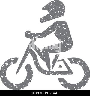 Grunge icon - Mountain biker Stock Vector