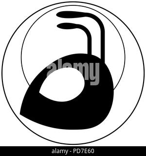 silhouette of an ant's head in circles of different diameters minimalist logo Stock Vector