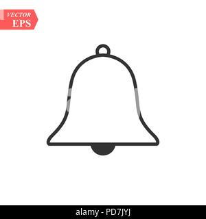Bell line icon, Vector on white background Stock Vector