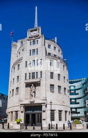 England, London, Portland Place, The BBC Broadcasting House Stock Photo