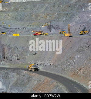 vertical panorama open-cast mine of iron ore Stock Photo