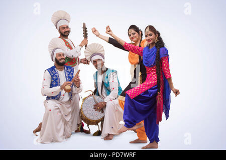 Sikh People Dancing Stock Photo