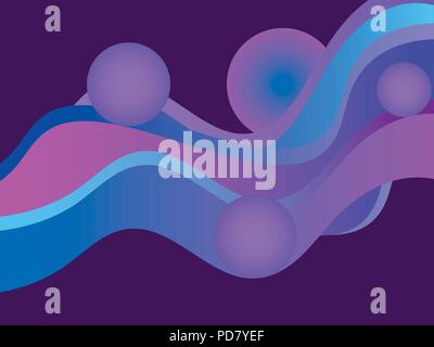 Liquid wave violet color. Modern trend background. Vector illustration Stock Vector