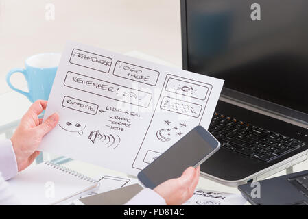 Designer working at new mobile applications Stock Photo