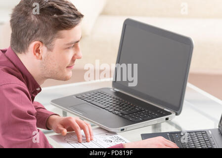 Designer or programmer working at new mobile applications Stock Photo
