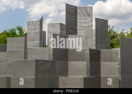 Optic Labyrinth' by Conrad Shawcross, part of Frieze Sculpture 2018 in Regent's Park, London, England, United Kingdom, Europe Stock Photo