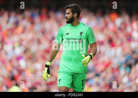 Liverpool's Alisson Becker during the pre-season friendly match at the Aviva Stadium, Dublin Stock Photo