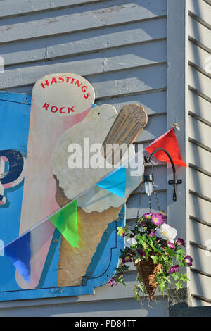Ice cream and seaside rock shop, old town, hastings, east sussex, england, uk Stock Photo