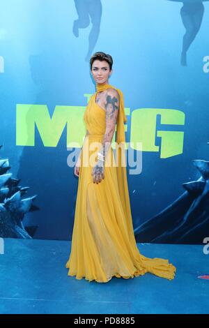 Meg Ruby Rosen LOS ANGELES - AUG 6: Ruby Rose at the The Meg Premiere on the TCL ...