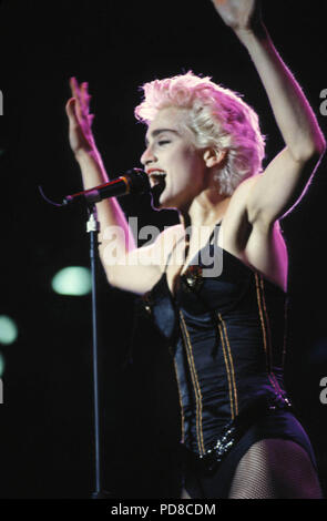 American singer, songwriter, actress, and businesswoman MADONNA turns 60 on August 16, 2018. PICTURED: MADONNA performs in 1987. Credit: Globe Photos/ZUMAPRESS.com/Alamy Live News Stock Photo