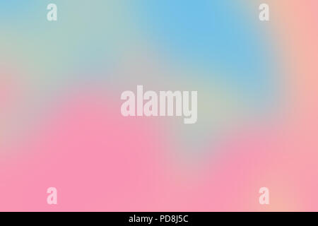 Abstract pastel soft colorful smooth blurred textured background off focus toned in coral, pinkish, light blue and yellow color. Can be used as a wall Stock Photo