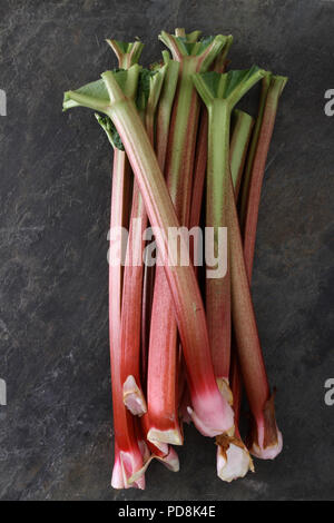 preparing fresh rhubarb Stock Photo - Alamy