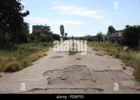 The old railway train station Stock Photo