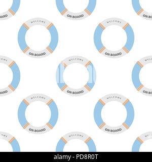 Lifeboat Float seamless. sea Circle pattern. Modern stylish texture. Stock Vector