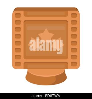 Award in the form of a video tape for best actor.Movie awards single icon in cartoon style vector symbol stock web illustration. Stock Vector