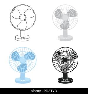 Fan icon in cartoon style isolated on white background. Household appliance symbol vector illustration. Stock Vector