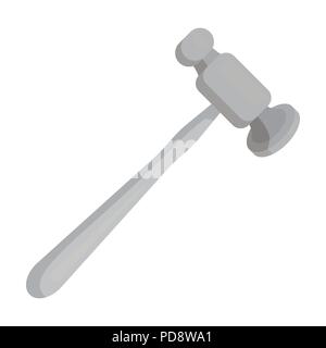 Jewelry hammer icon in monochrome design isolated on white background. Precious minerals and jeweler symbol stock vector illustration. Stock Vector