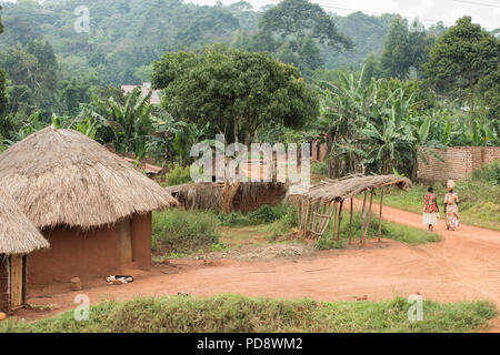 Rural village scene in Mukono District, Uganda. Stock Photo