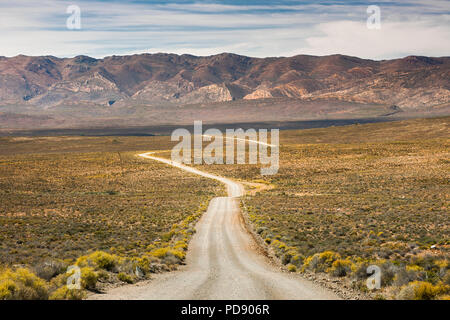 Gravel road in the Karoo region of South Africa. Stock Photo