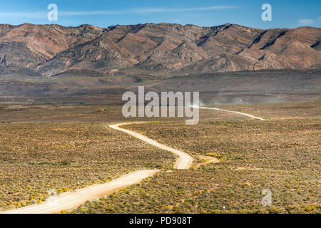 Gravel road in the Karoo region of South Africa. Stock Photo