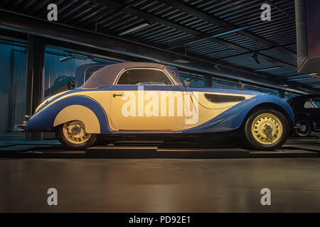 RIGA, LATVIA-APRIL 18, 2018: 1938 BMW 327/328 in the Riga Motor Museum. Stock Photo