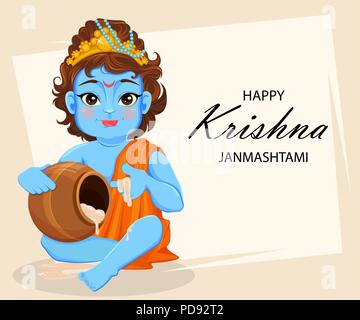 Happy Krishna Janmashtami sale. Lord Krishna playing flute. Happy  Janmashtami festival of India. Vector illustration Stock Vector Image & Art  - Alamy