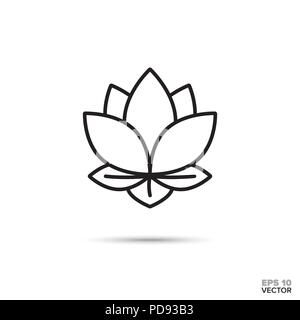 Lotus flower vector line icon. Spa and zen symbol. Stock Vector