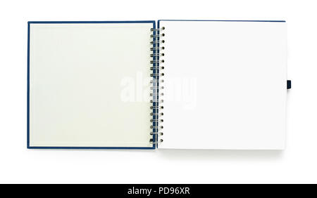 Open notebook showing blank pages Stock Photo